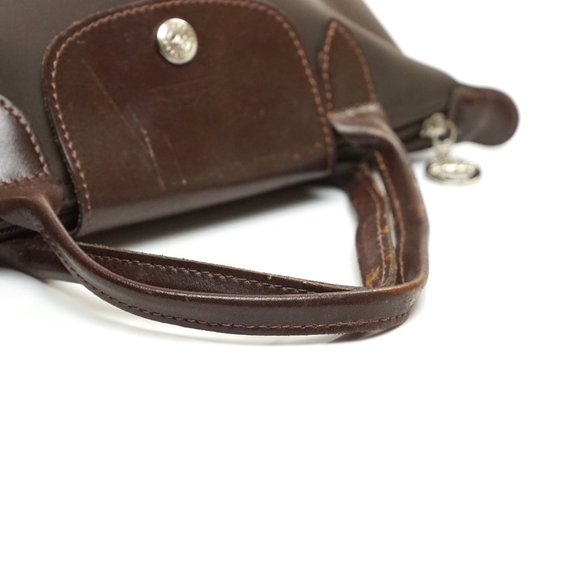 Auth Long Champ Hand Bag Brown Nylon #7064L44 - Picture 5 of 12